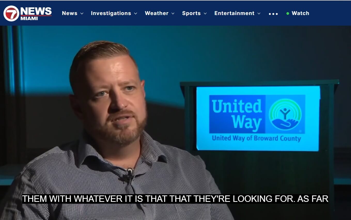 Greg Myer, LMHC, speaking with WSVN 7News about confidential mental health support for first responders